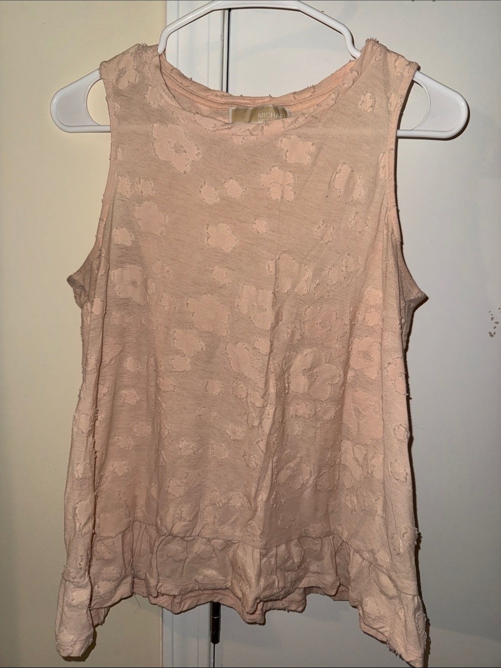 Michael Kors Soft Pink Textured Sleeveless Tank